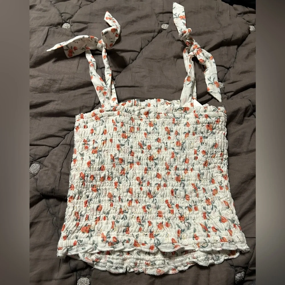 Abercrombie and Fitch Peach Tie Crop Top XS - Picture 3 of 3